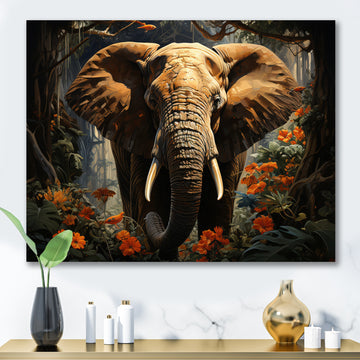 Elephant Jungle Royalty - Elephant Canvas Wall Art